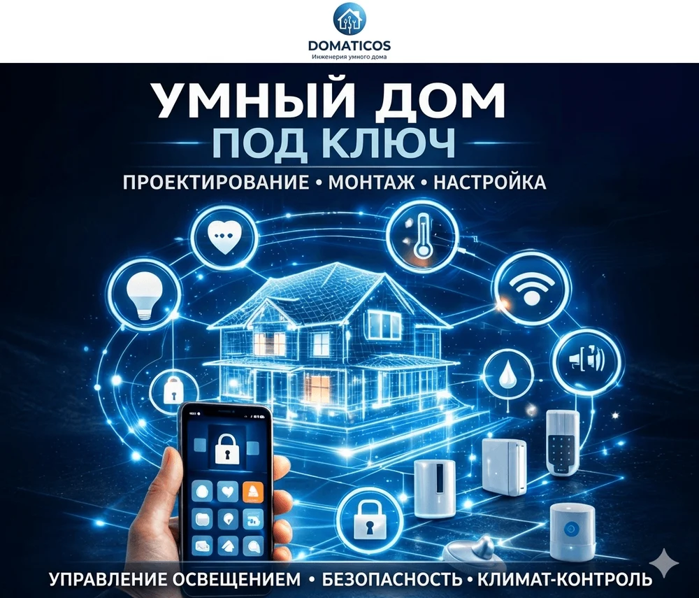 Умный дом под ключ ПРОЕКТ МОНТАЖ НАСТРОЙКА 
